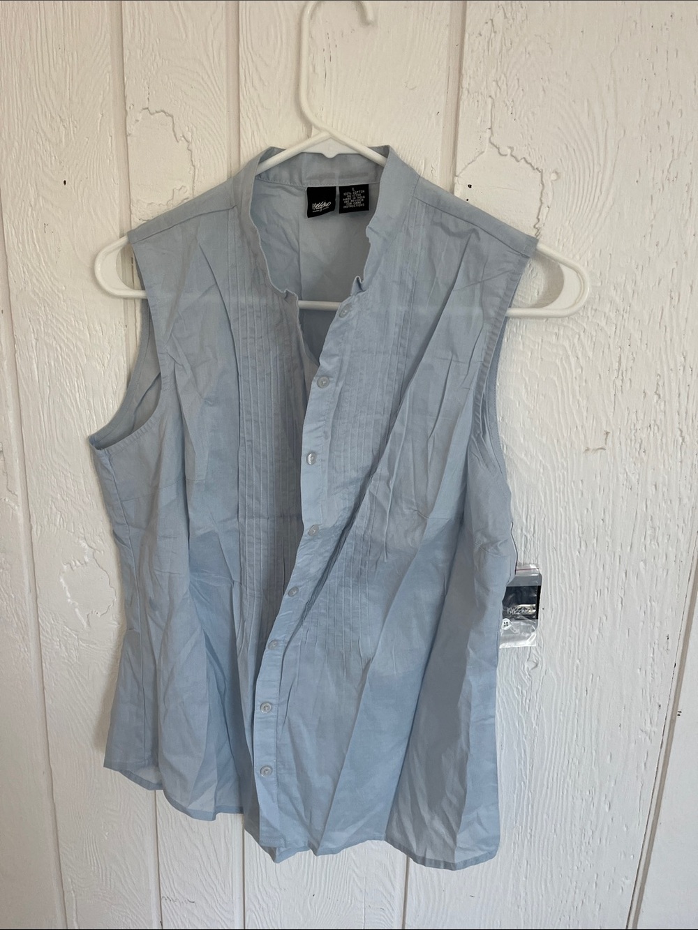 Mossimo Supply Co. Light Blue Sleeveless Button-Front Blouse